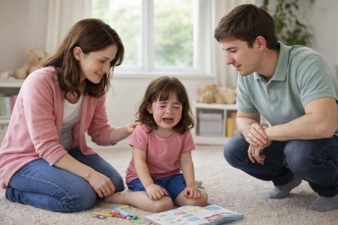 Çocuklarda problem çözme becerileri: ağlayan bir çocuğa ebeveynlerin sakin şekilde çözüm bulmayı öğretmesi